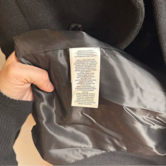 Lauren Ralph Lauren Double Breasted Wool Blend Black Coat Women’s Size 14 - Picture 7 of 10